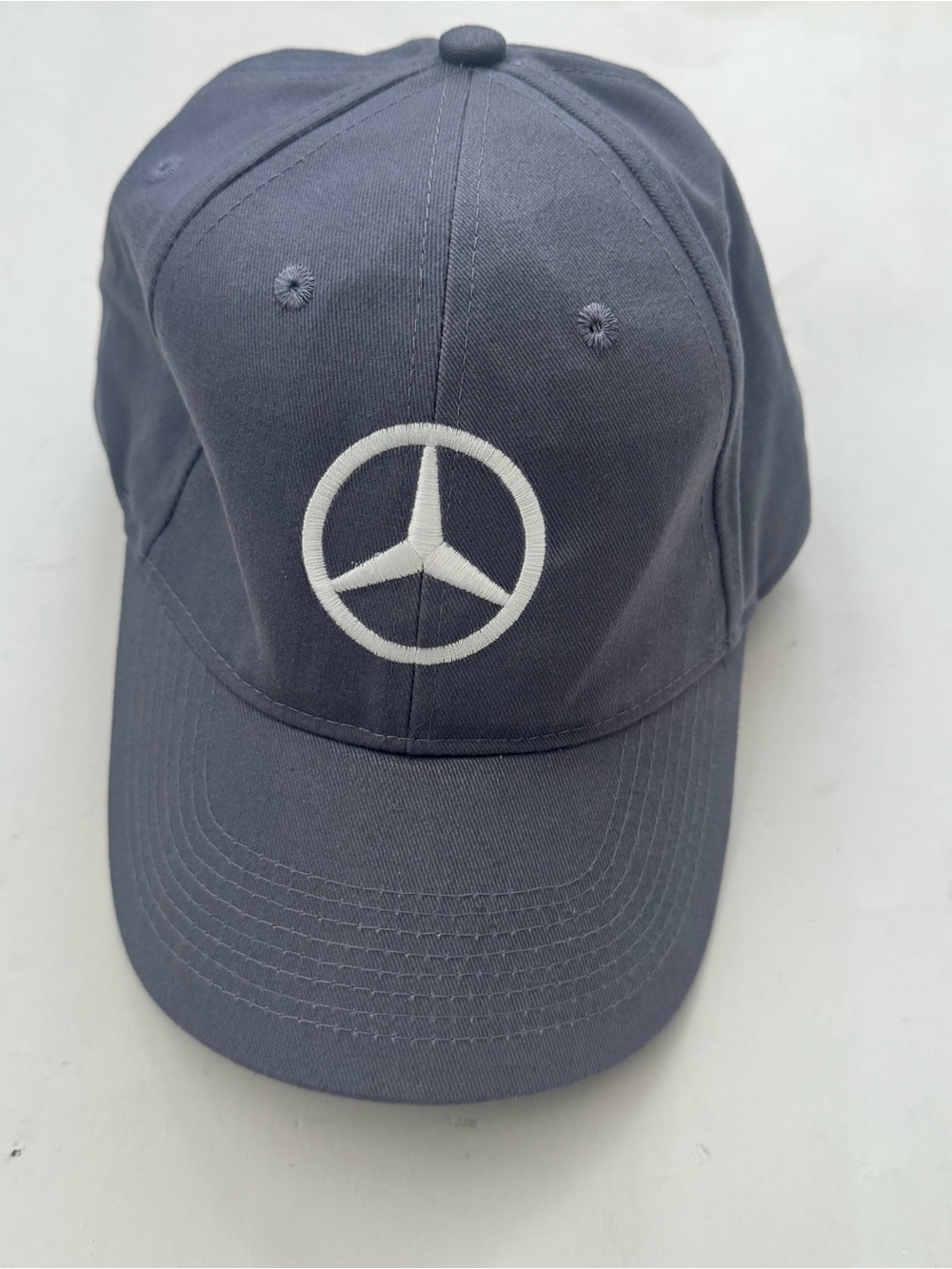 Mercedes-Benz Baseball Cap Hat Grey Embroidered Logo Strapback Adjustable OSFM